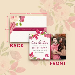 Bright Blooms Save the Wedding Date (Front / Back).