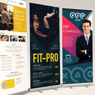 Showcase your brand with roll-up banners from Tralee Printing Works, ideal for any project display.