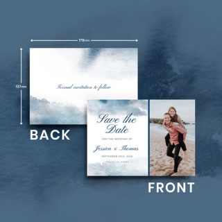 Wild Blue Save the Wedding Date (Front / Back).